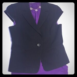 Ann Taylor Black Blazer with Purple Accent